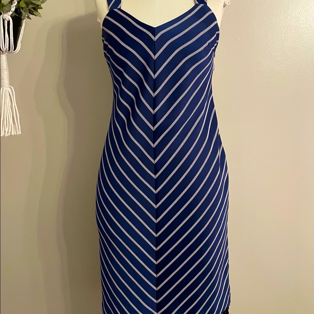 NWT Banana Republic navy and white dress